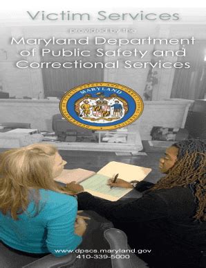 Fillable Online Dpscs Maryland Victim Services Department Of Public Safety And Correctional