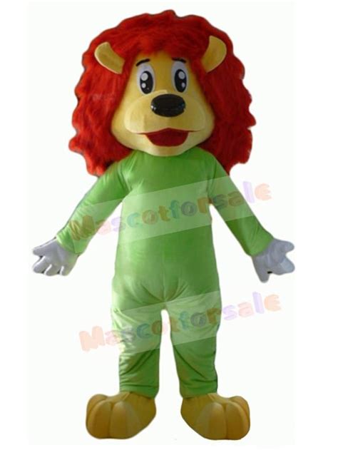 Female Lion Mascot Costume Animal In Green Outfit