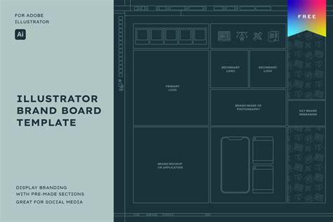 Free Adobe Illustrator Brand Board Template With Mobile And Instagram
