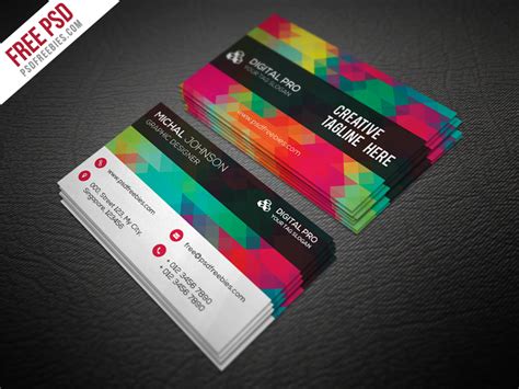Fresh new collection of creative business card templates design, all are available in fully editable photoshop psd, ai and indesign format, easy to the logo, qr code can also be edited or replaced. Creative Multicolor Business Card Template Free PSD ...