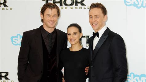 Chris Hemsworth Natalie Portman And Tom Hiddleston At The Thor The