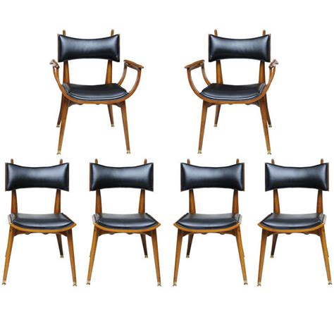 All major credit cards accepted online,by phone or at our location. A Fine Set 6 Italian Modern Dining Chairs, 1950s at 1stdibs