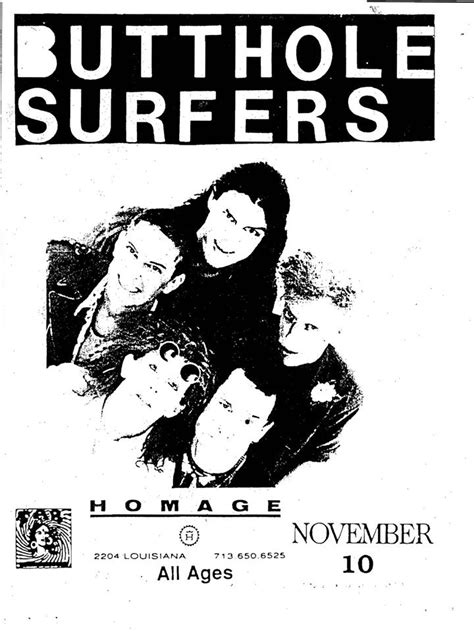 Butthole Surfers Houston Tx Hardcore Show Flyers