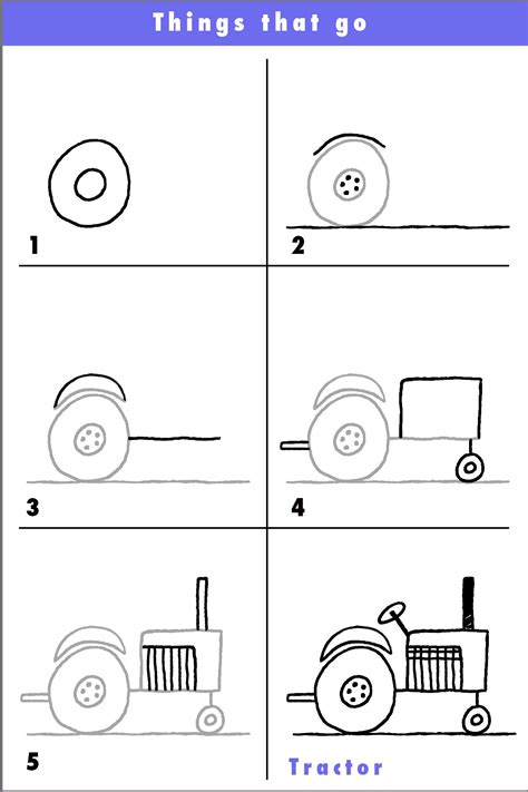 How To Draw A Tractor Step By Step Easy At Drawing Tutorials