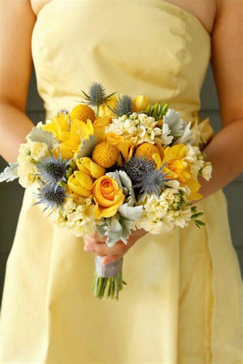 In honor of wedding season which is now upon us, we decided to ask our florists about one of… vanessa burton june 6, 2018. Yellow Bridesmaid's Flowers Arranged With Yellow Roses ...