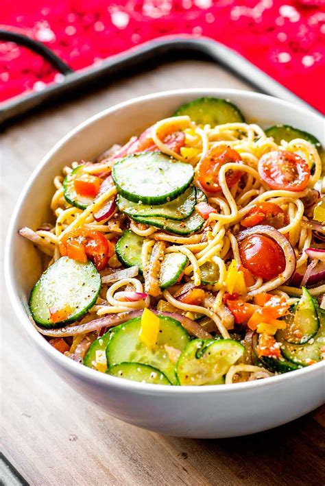 Italian Dressing Spaghetti Pasta Salad The Best Spaghetti Salad With