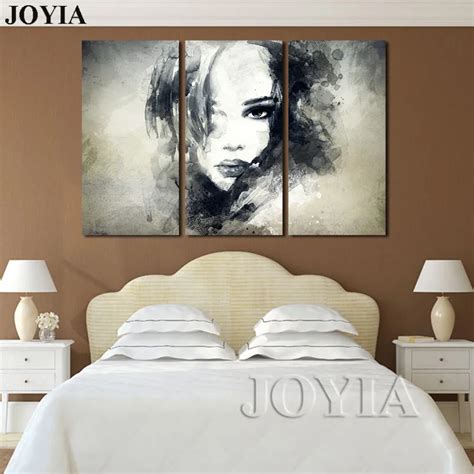 Wall Decor Canvas Art Painting Watercolor Black And White Woman Face Abstract Canvas Prints