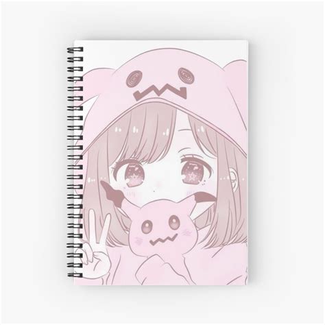 Cute Anime Girl Soft Aesthetic Spiral Notebook For Sale By Merch For
