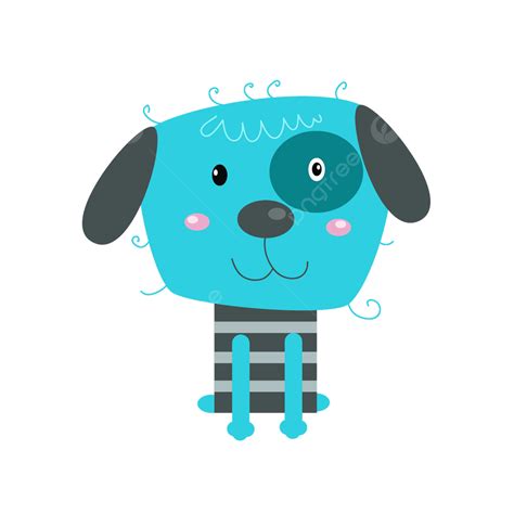 Cute Blue Dog Animal Character Animal Dog Cartoon Png And Vector