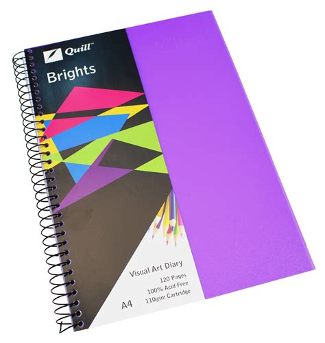 Visual Art Diary Quill A4 Brights Purple 120 Pages Skout