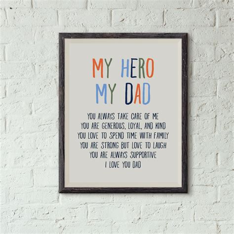 Check spelling or type a new query. my Hero print for Dad birthday card for Dad Father's Day