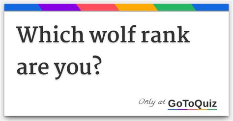 Which Wolf Rank Are You