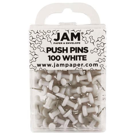Jam Push Pins White Pushpins 100pack