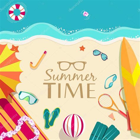 Summer vacation time background — Stock Vector © ChocoStar #57672625