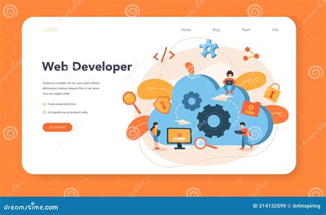 Software Developer Web Banner Or Landing Page Idea Of Programming
