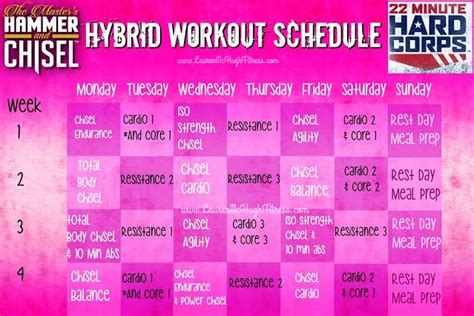 The Master's Chisel & 22 Minute Hard Corps Hybrid Workout Schedule ...