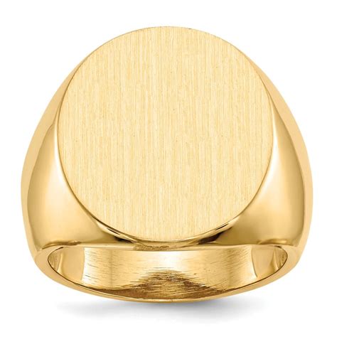Aa Jewels Solid 14k Yellow Gold Mens Engravable Signet Ring 20mm