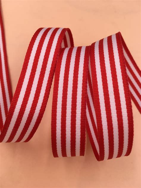 15cm 15mm 58 Red White Stripes Ribbon Grosgrain Ribbon Set For Diy
