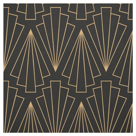 Gold And Black Art Deco Pattern Fabric Art Deco Pattern Art Deco