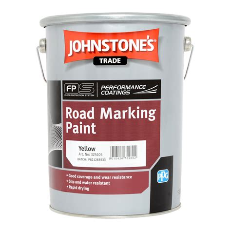 Johnstones Trade Road Marking Paint Yellow Ready Mixed 5l