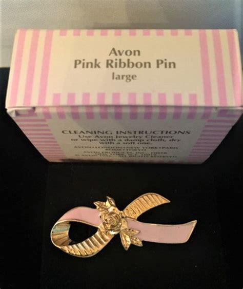 Vintage Avon Pink Cancer Cure Ribbon Lapel Pin And 2 Christmas Etsy