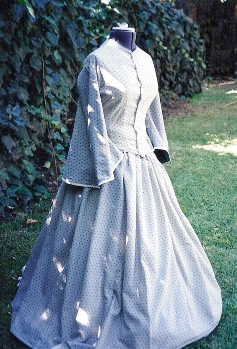 Victorian Civil War Day Dress Cotton Calico Historic Costume