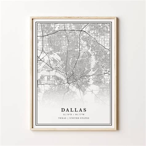 Printable Dallas Map Digital Dallas Map Dallas Texas Etsy