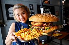 burger biggest eating burgers food challenge eat calorie may bangkok some finish steaks chris restaurant gulftoday woman longer less help