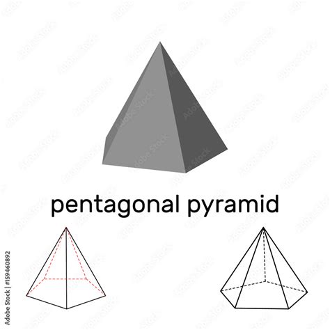 Pentagonal Pyramid Geometric Shape Isolated On White Background