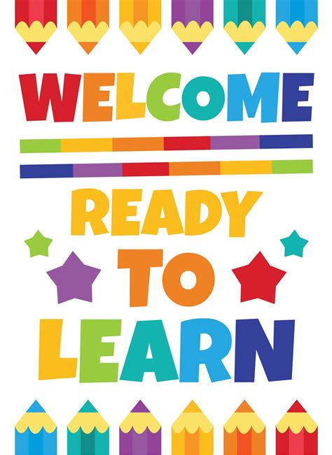 Welcome Ready To Learn Print Your Own Posters School Posters