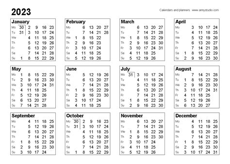 2023 United States Calendar With Holidays 2023 Yearly Calendar