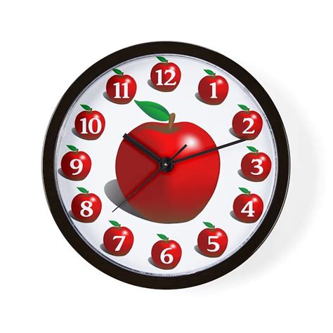 Red Apple Fruit Wall Clock By Cre8iveheart