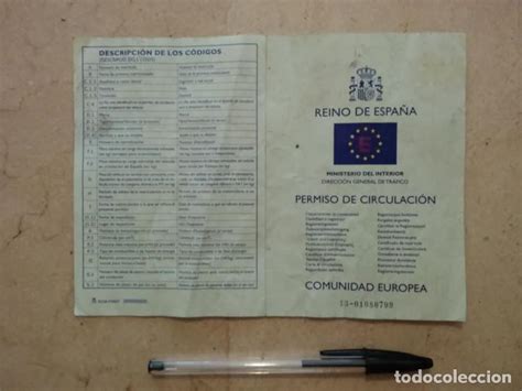 Certificado de homologación (si corresponde). antiguo permiso de circulacion - españa - reino - Comprar ...