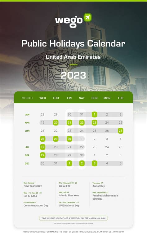 UAE Holidays 2023 & Long Weekends - Public & Government Holidays In