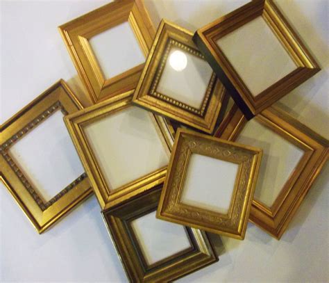 Set Of 10 Small Gold Picture Frames Wedding Tables Favors Etsy