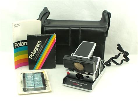 Polaroid Vintage Black Sx 70 Land Camera Sonar Onestep With Case