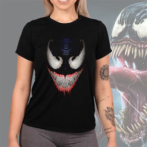 Camiseta Unissex Feminina Venom Marvel Comics Preta Camisa Geek Cd