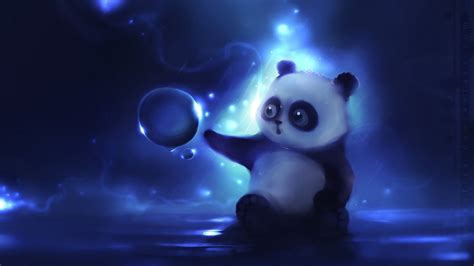 Panda Holding Bobble Illustration Hd Wallpaper Wallpaper Flare