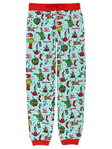Dr Seuss The Grinch Characters Mens Holiday Jogger Lounge Pajama Pant