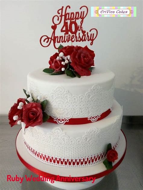 40th Wedding Anniversary Party Ideas, 40th Anniversary Cakes