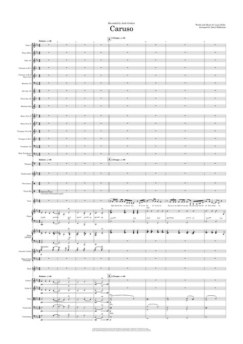 Caruso Sheet Music Josh Groban Full Orchestra
