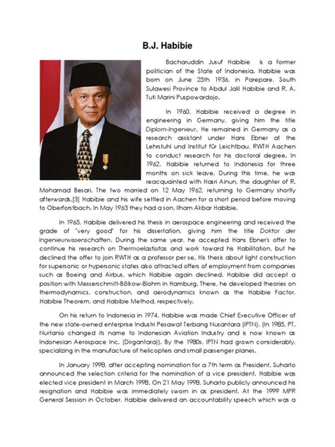 Biografi Bj Habibie Pdf Politics Of Indonesia Indonesia