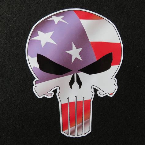 American Flag Punisher Skull 5 Tall Decal Etsy