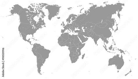 Fotografia Grayscale World Map Illustration Kup Na Posterspl