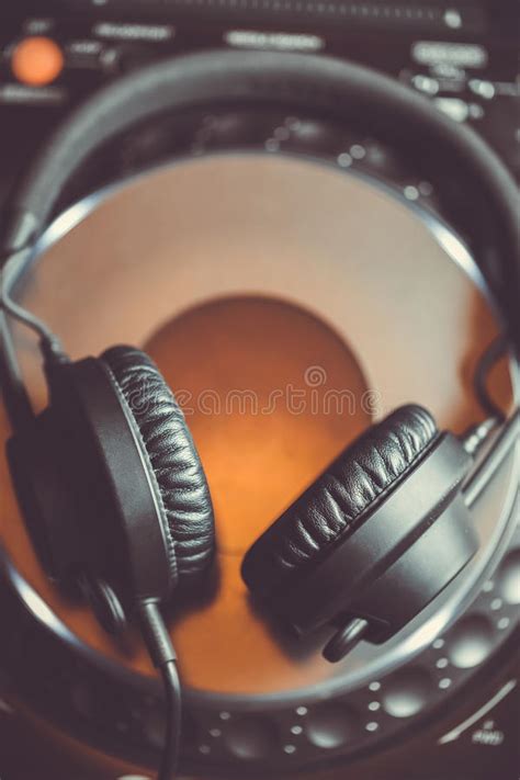 Dj Headphones On Cd Music Player Stock Photo Image Of Audio
