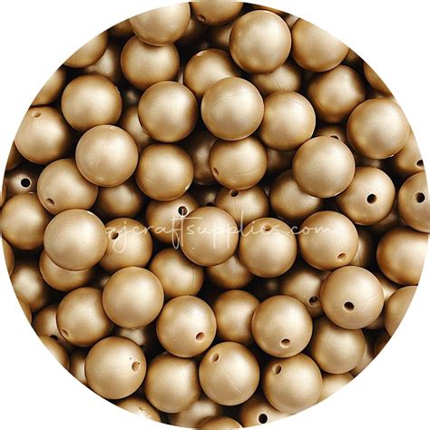 Brushed Gold 15mm Round 10 Beads Aj Craft Supplies
