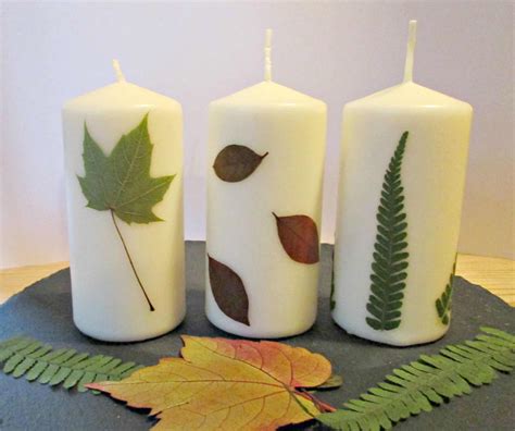 How To Decorate Candles With Pressed Leaves Craft Invaders