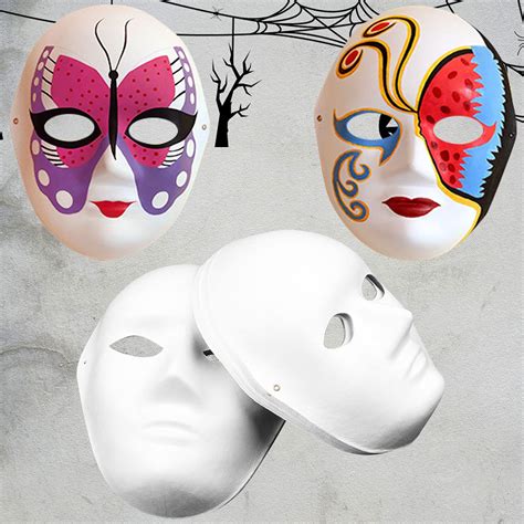 12 Pack Paper Mache Masks Diy Full Face Masks 2 Sizes For Women Men