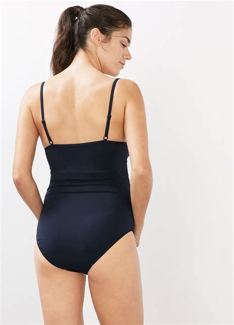 One Piece Padded Bra Maternity Swimsuit In Blue By Esprit
