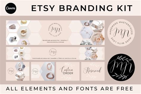 Editable Etsy Shop Branding Kit Canva Etsy Banner